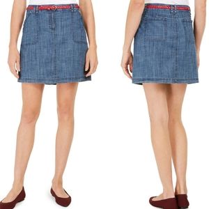 Karen Scott Chambray A Line Belted Skort